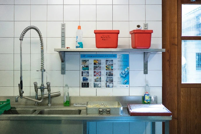 grey metal faucet
